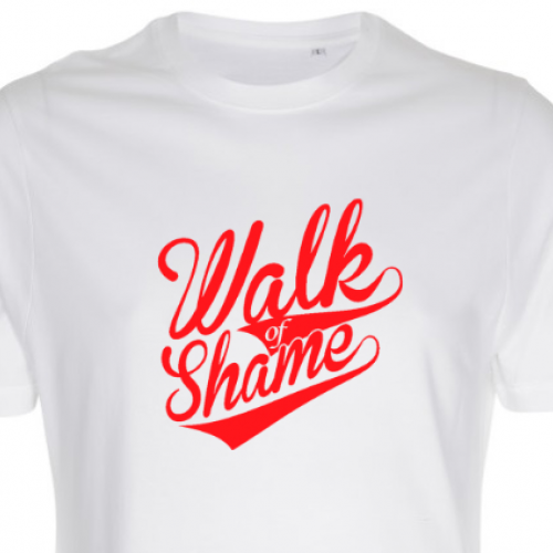 T-Shirt :Walk of Shame (White/red)
