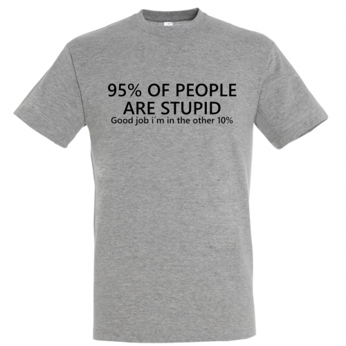 Bolur:95% People are stupid (GREY MELANGE)